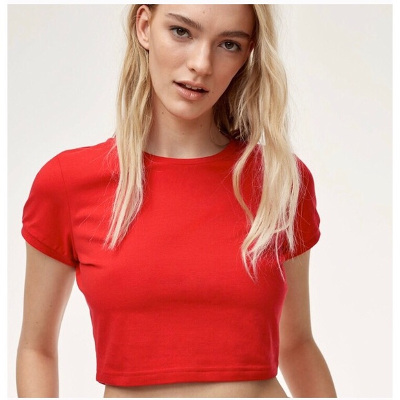 Aritzia Tops - Aritizia TNA Crop T-Shirt Red Size XS